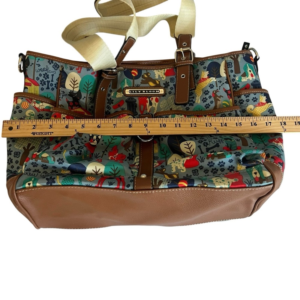 Lily Bloom Shoulder Bag Who Let the Dogs Out Multi Pocket 3 Compartments - Picture 11 of 16